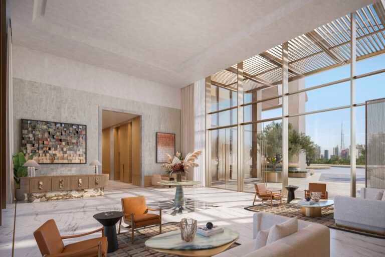 Interior render - Peninsula Dubai Residences - Lobby View